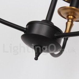 Lustre rétro contemporain à 3 lumières de style bougie