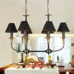 Lustre rétro contemporain à 6 lumières de style bougie