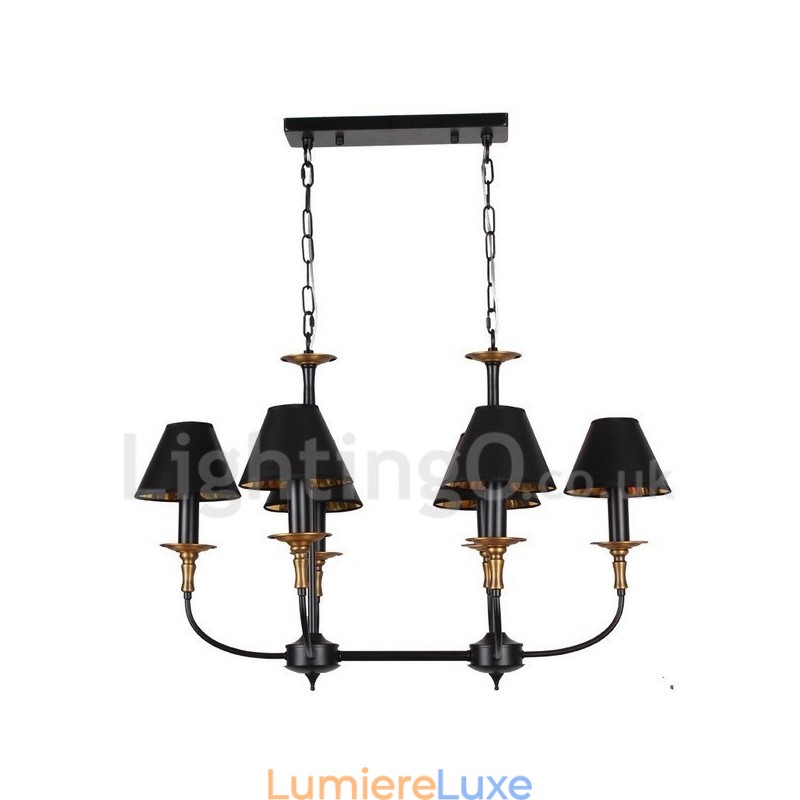 Lustre rétro contemporain à 6 lumières de style bougie