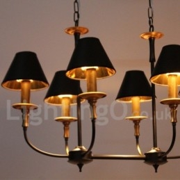 Lustre rétro contemporain à 6 lumières de style bougie