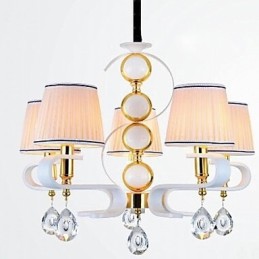 Lustre en tissu 5 lumières, lampe moderne minimaliste de haute qualité