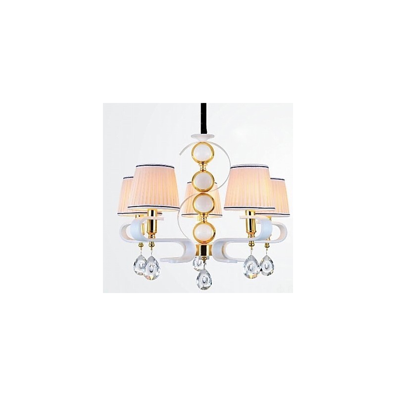 Lustre en tissu 5 lumières, lampe moderne minimaliste de haute qualité