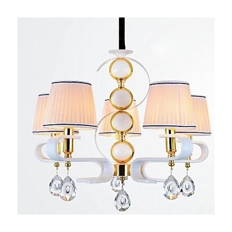 Lustre en tissu 5 lumières, lampe moderne minimaliste de haute qualité Lustre en tissu 5 lumières, lampe moderne minimaliste de haute qualité
