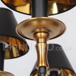 Lustre rétro contemporain à 6 lumières de style bougie
