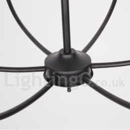 Lustre rétro contemporain à 6 lumières de style bougie