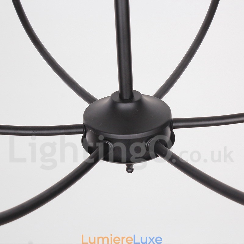 Lustre rétro contemporain à 6 lumières de style bougie