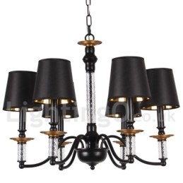 Lustre rétro noir à 6 lumières de style bougie