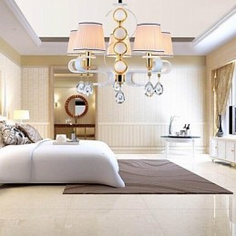 Lustre en tissu 5 lumières, lampe moderne minimaliste de haute qualité