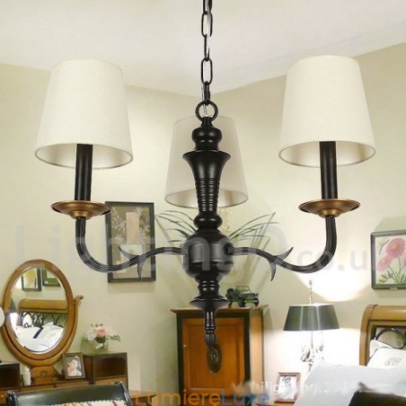 Lustre contemporain à 3 lumières de style bougie rétro