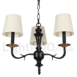 Lustre contemporain à 3 lumières de style bougie rétro
