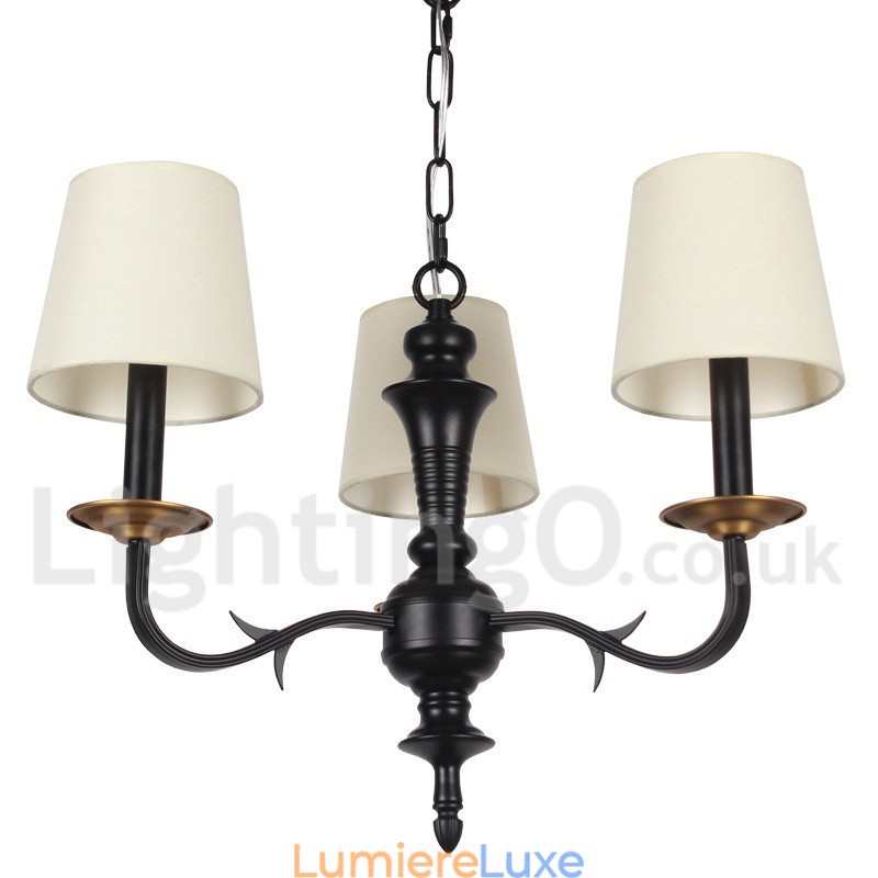 Lustre contemporain à 3 lumières de style bougie rétro