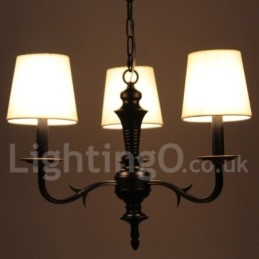 Lustre contemporain à 3 lumières de style bougie rétro