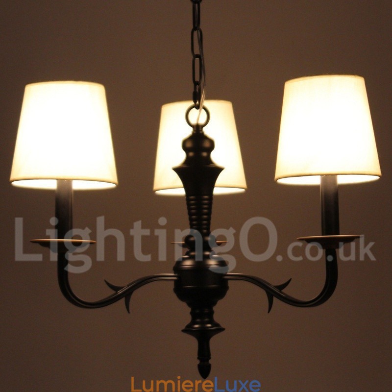 Lustre contemporain à 3 lumières de style bougie rétro