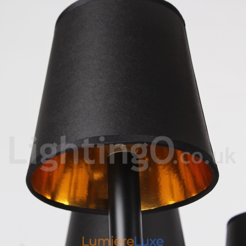 Lustre rétro noir à 3 lumières de style bougie