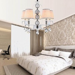 Lustre en tissu 5 lumières, lampe moderne minimaliste de haute qualité