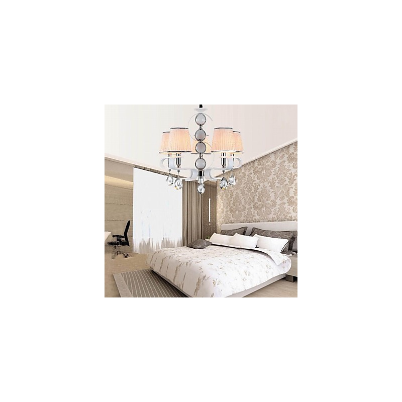 Lustre en tissu 5 lumières, lampe moderne minimaliste de haute qualité