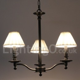Lustre rétro contemporain noir à 3 lumières de style bougie
