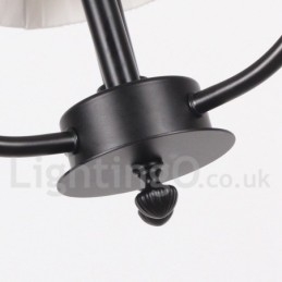 Lustre rétro contemporain noir à 3 lumières de style bougie