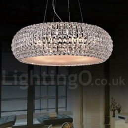 Plafonnier suspendu moderne en cristal K9, lustre d'intérieur, luminaires à tambour