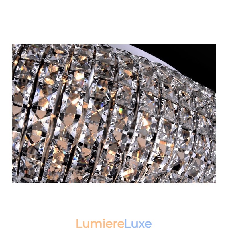 Plafonnier suspendu moderne en cristal K9, lustre d'intérieur, luminaires à tambour