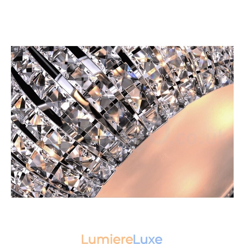 Plafonnier suspendu moderne en cristal K9, lustre d'intérieur, luminaires à tambour