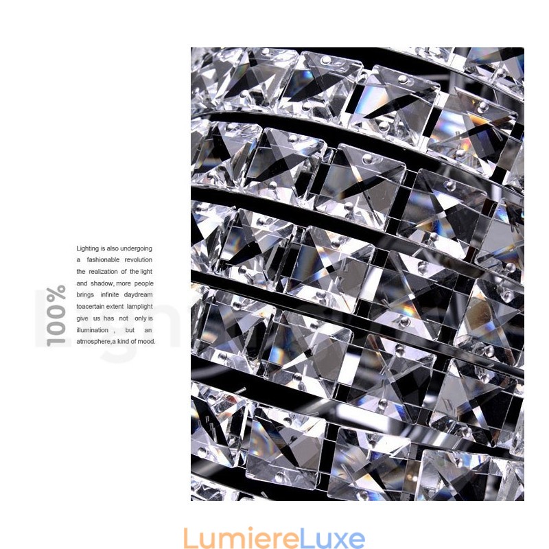 Plafonnier suspendu moderne en cristal K9, lustre d'intérieur, luminaires à tambour