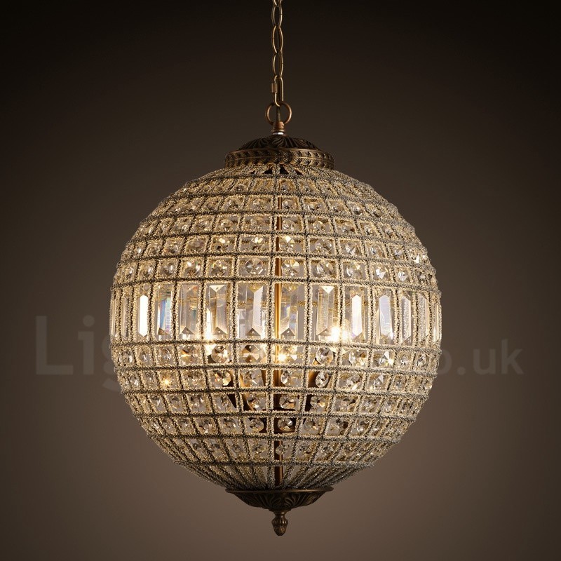 Plafonnier suspendu en cristal K9 moderne Globe, lustre d'intérieur, luminaires à tambour