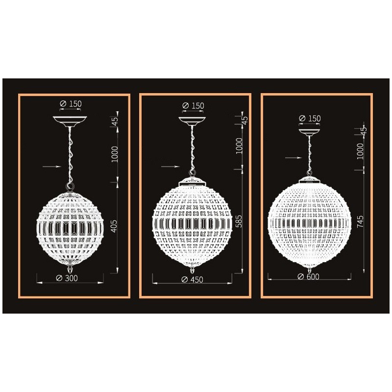 Plafonnier suspendu en cristal K9 moderne Globe, lustre d'intérieur, luminaires à tambour