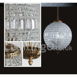 Plafonnier suspendu en cristal K9 moderne Globe, lustre d'intérieur, luminaires à tambour