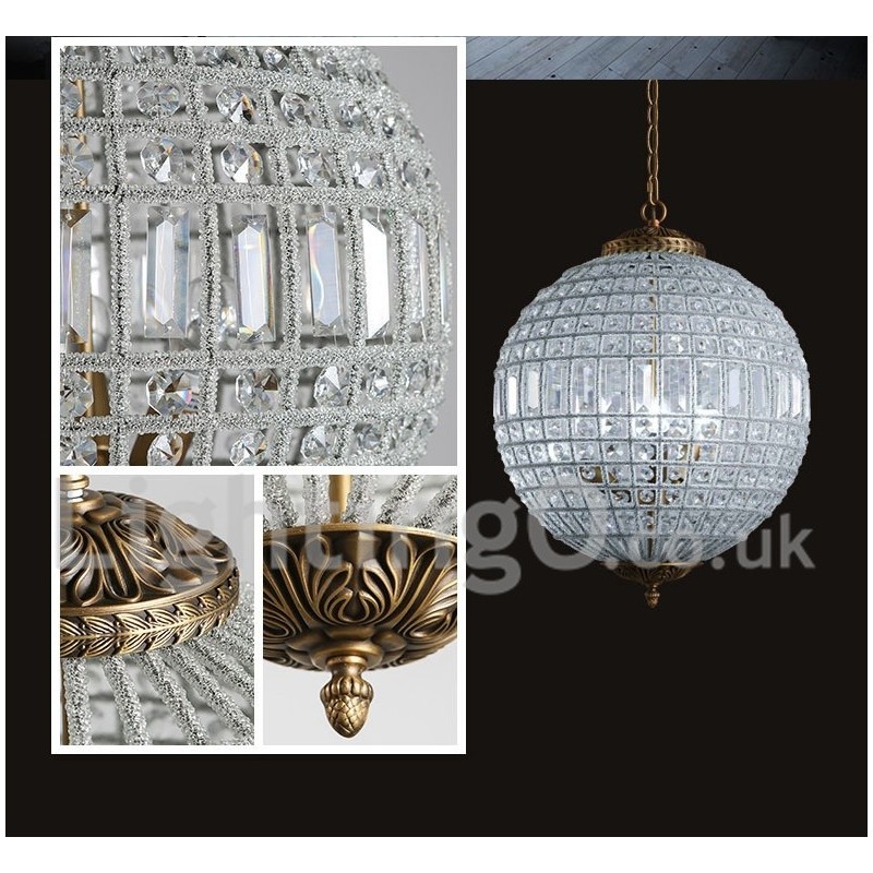 Plafonnier suspendu en cristal K9 moderne Globe, lustre d'intérieur, luminaires à tambour