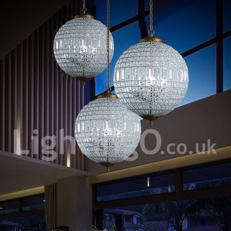 Plafonnier suspendu en cristal K9 moderne Globe, lustre d'intérieur, luminaires à tambour