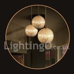 Plafonnier suspendu en cristal K9 moderne Globe, lustre d'intérieur, luminaires à tambour