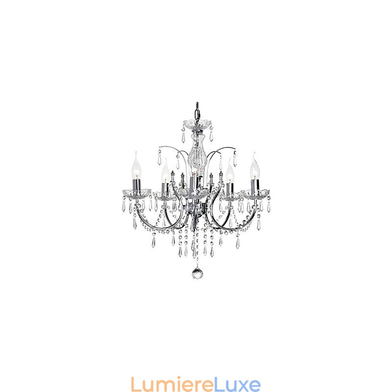 Lustre en cristal élégant à 5 lumières