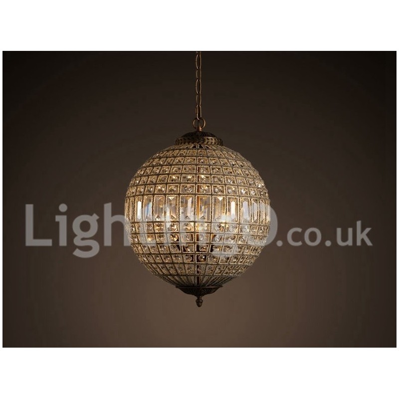 Plafonnier suspendu en cristal K9 moderne Globe, lustre d'intérieur, luminaires à tambour