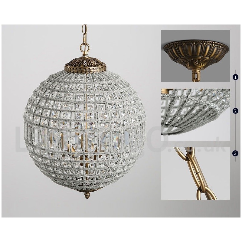 Plafonnier suspendu en cristal K9 moderne Globe, lustre d'intérieur, luminaires à tambour