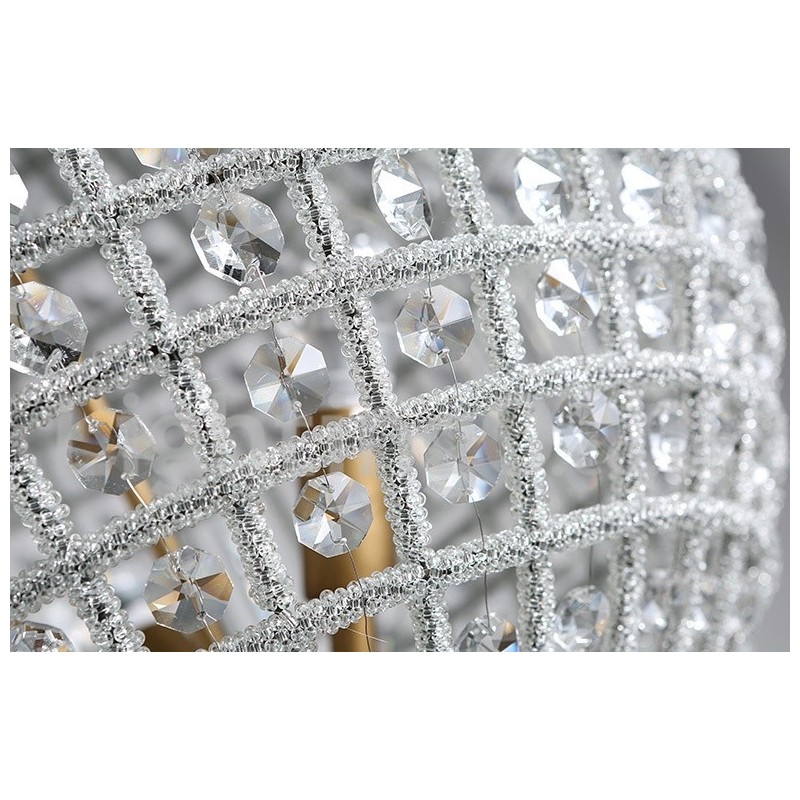 Plafonnier suspendu en cristal K9 moderne Globe, lustre d'intérieur, luminaires à tambour