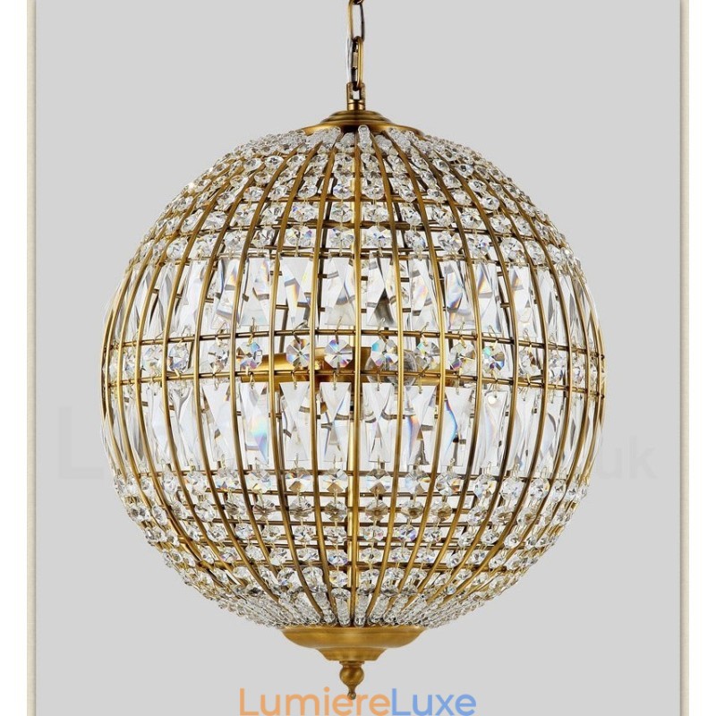 Plafonnier suspendu en cristal K9 moderne Globe, luminaire d'intérieur, luminaire décoratif de plafond