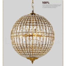 Plafonnier suspendu en cristal K9 moderne Globe, luminaire d'intérieur, luminaire décoratif de plafond