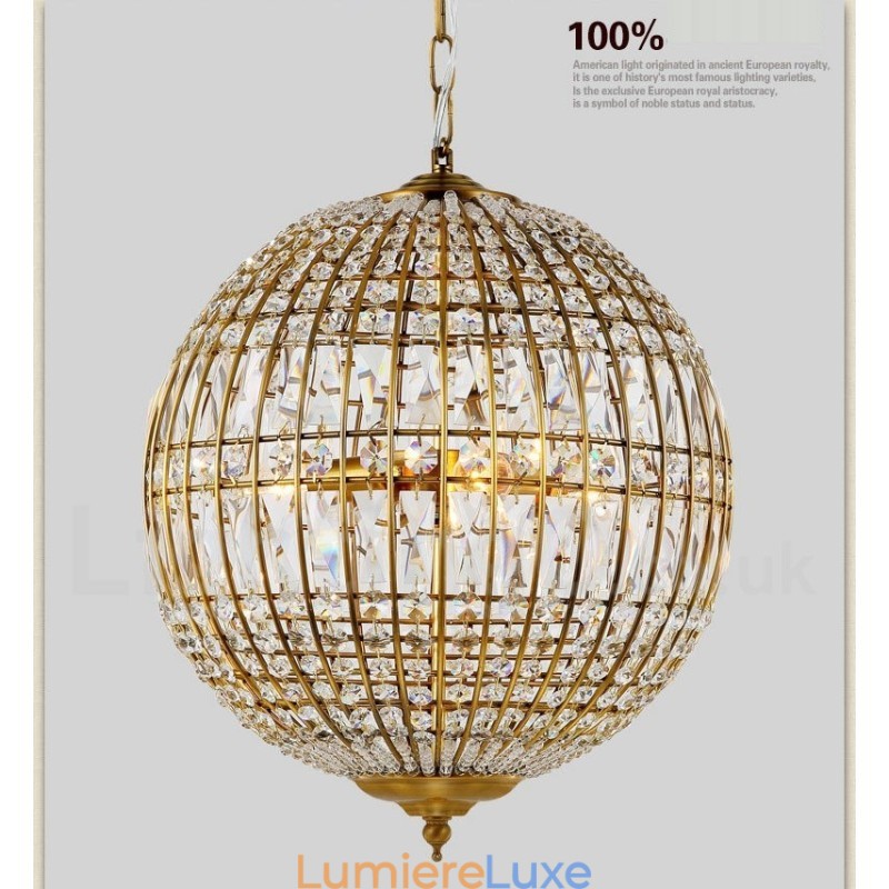 Plafonnier suspendu en cristal K9 moderne Globe, luminaire d'intérieur, luminaire décoratif de plafond