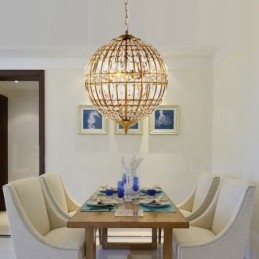 Plafonnier suspendu en cristal K9 moderne Globe, luminaire d'intérieur, luminaire décoratif de plafond