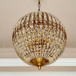 Plafonnier suspendu en cristal K9 moderne Globe, luminaire d'intérieur, luminaire décoratif de plafond