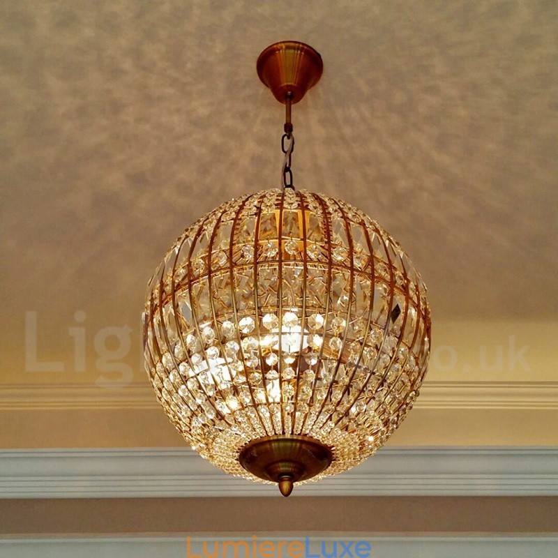 Plafonnier suspendu en cristal K9 moderne Globe, luminaire d'intérieur, luminaire décoratif de plafond