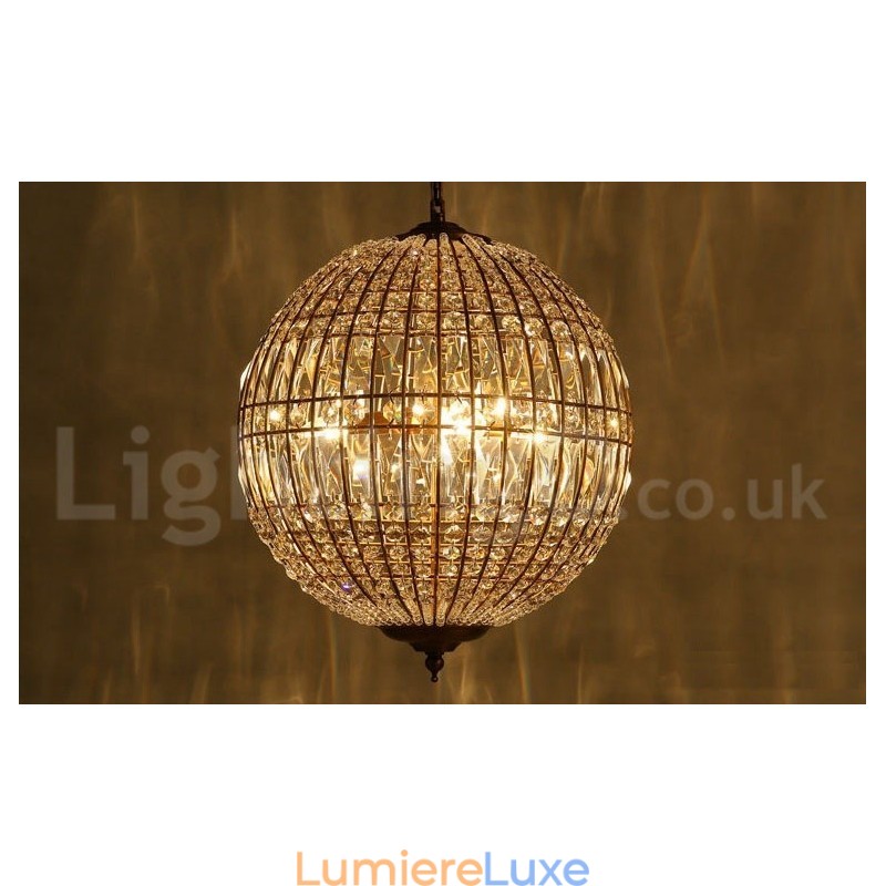 Plafonnier suspendu en cristal K9 moderne Globe, luminaire d'intérieur, luminaire décoratif de plafond
