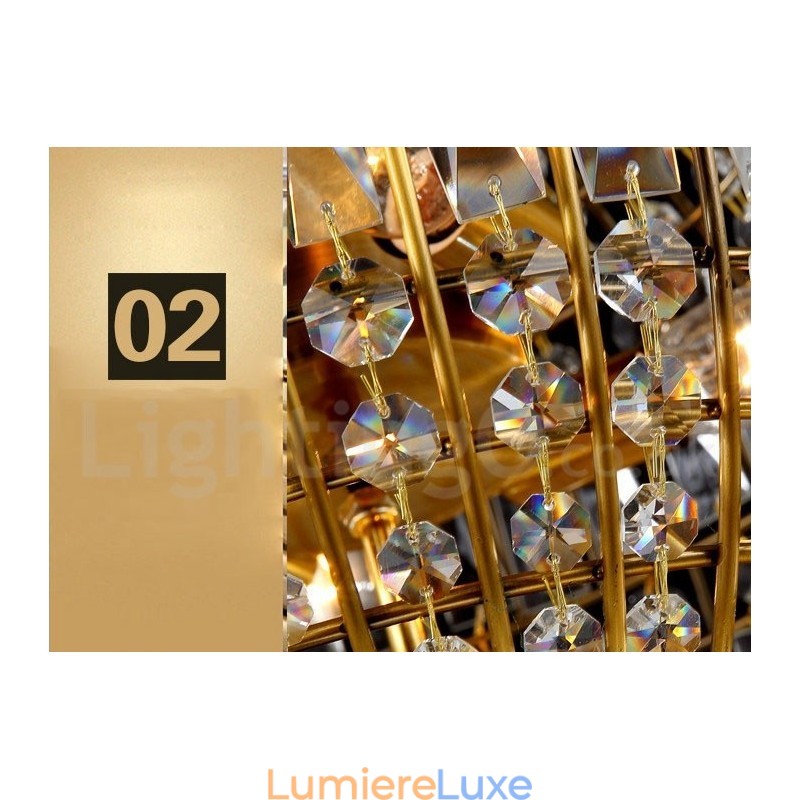 Plafonnier suspendu en cristal K9 moderne Globe, luminaire d'intérieur, luminaire décoratif de plafond