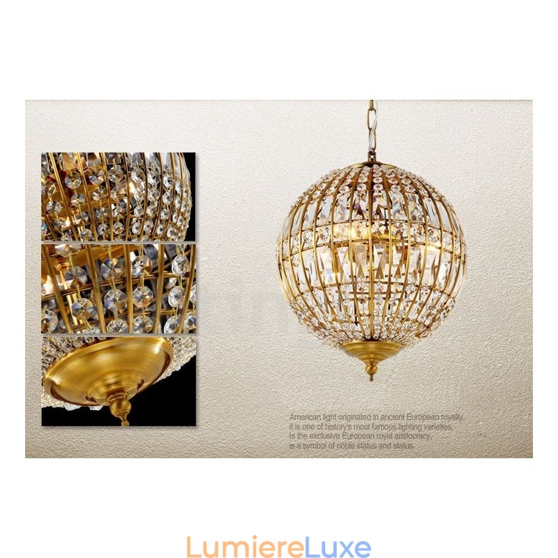 Plafonnier suspendu en cristal K9 moderne Globe, luminaire d'intérieur, luminaire décoratif de plafond