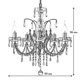 Lustre en cristal élégant à 5 lumières