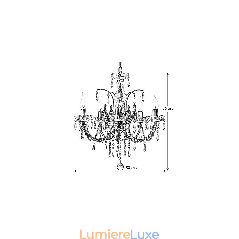 Lustre en cristal élégant à 5 lumières