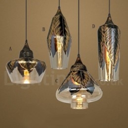 Lampe à suspension rétro européenne en verre pour salon