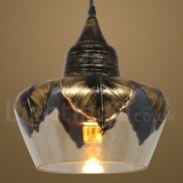 Lampe à suspension rétro européenne en verre pour salon