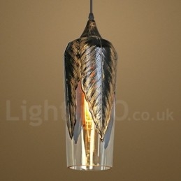 Lampe à suspension rétro européenne en verre pour salon